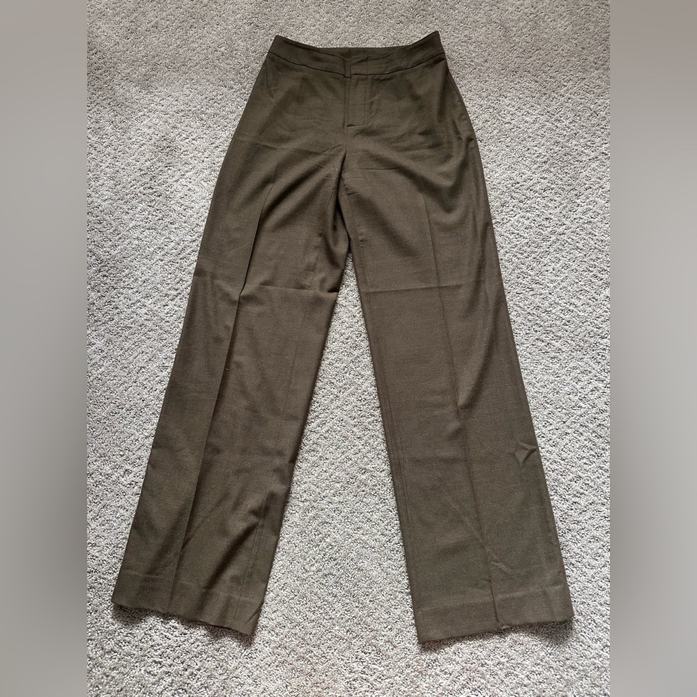St. John Collection Vintage Wool Blend Tailored Trouser Pants Brown - Size 4